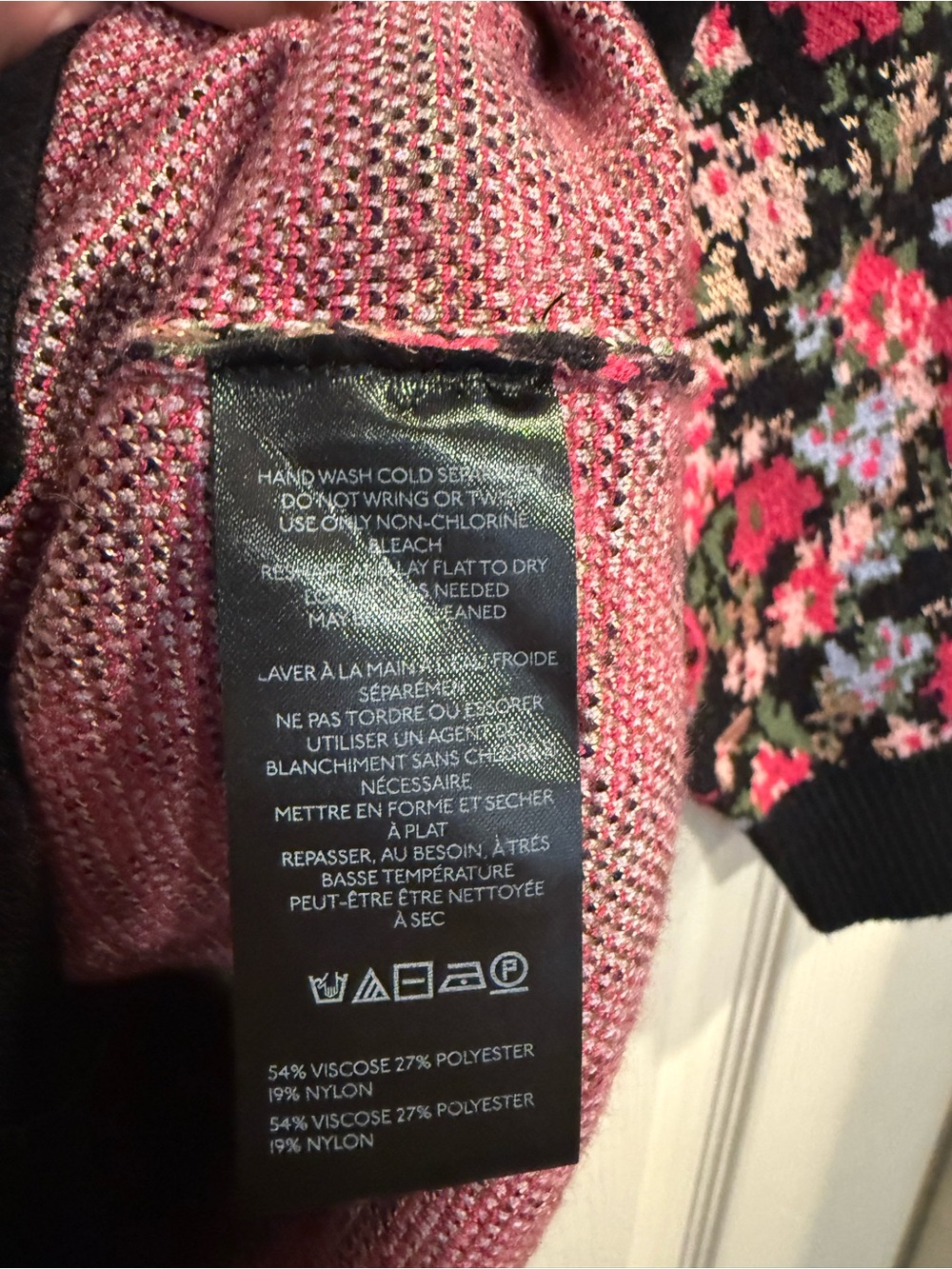Maeve by Anthropologie Black & Pink Floral Short-Sleeve Knit Cardigan - Picture 7 of 8
